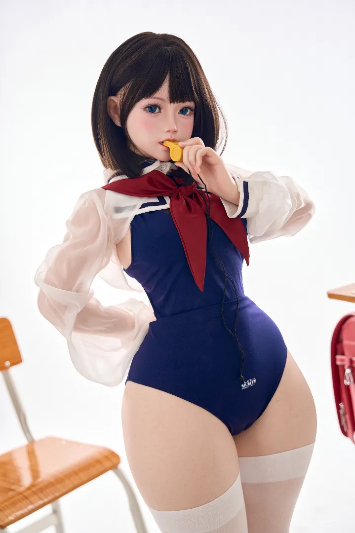 125cm (4ft1) Petite Cup Real Skin Texture Silicone Sex Doll Karin, ROS Head